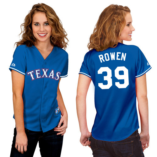 Ben Rowen #39 mlb Jersey-Texas Rangers Women's Authentic 2014 Alternate Blue Baseball Jersey
